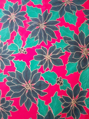 Coupon tissu noel vert - vert, fleurs