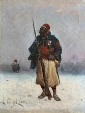 Alphonse Charles Chigot, Portrait d'Un Tirailleur Sénégalais, Huile, tableau