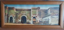 Photo vue panoramique colorisée porte de Meknes Maroc Maghreb Afrique chromo