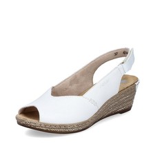 Escarpin cuir blanc talon compensé fermeture velcro tout confort 42 RIEKER