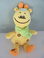 G1- DOUDOU PELUCHE PARTNER JOUET GIRAFE JAUNE ECHARPE VRT COCCINELLE GRELOT 30cm