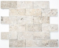 Mosaïque travertin pierre naturel blanc gris Brique mur 29-42781_f | 10 plaques