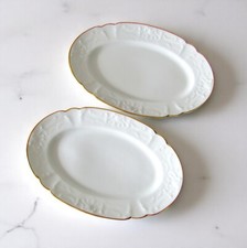 Limoges Lafarge. Paire de raviers en porcelaine modèle rocaille