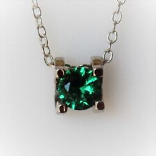 Emeraude Hydrothermale Verte de 0,940 ct - Pendentif Argent 925 + Chaîne Argent