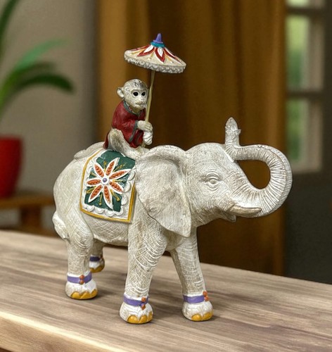 Singe éléphant cavalier avec - cavalier,