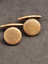 Boutons De Manchette Charles Murat Modèle Ancien Rond En Doublé Décor Martelé