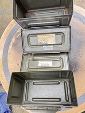 Ancienne Caisse à munition de l’armée en métal kaki, militaria, France