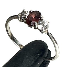 Belle Bague Argent Grenat