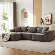 Stylish 106" Grey L-Shaped