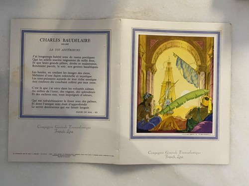 Ancien menu paquebot - , france