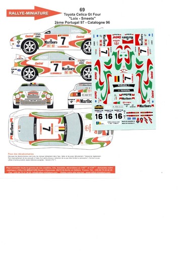 Decals toyota celica gt4 - 1/43,