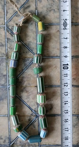 Antique venetian chevron beads - venetian,