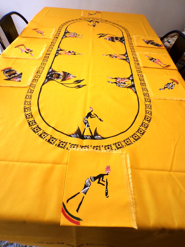 Nappe coton jaune 8 - coton,