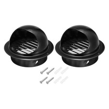 Grille aération ronde 6 pouces 2 pièces acier inox pour mur extérieur noir