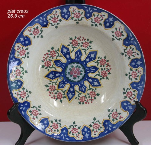 Rare plat creux porcelaine - plat, en