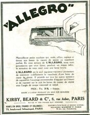 Publicité ancienne Allegro aiguiseur lames de rasoir 1928 issue de magazine
