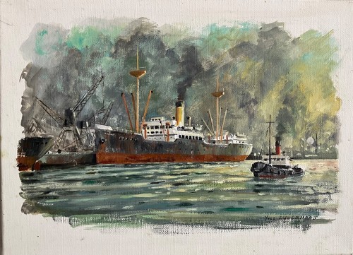 Gouache sur toile - , signée