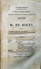Affaires De Rigny accusé d'insultes Division militaire 1837 livre ancien