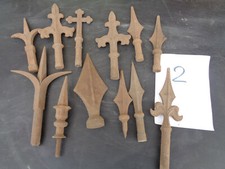  Ancien Fronton de Défense pour Portail Fer Forgé ? ou Piques Fonte d'Art lot 2