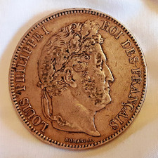 5 FRANCS ARGENT LOUIS PHILIPPE 1833 W * ETAT SUPERBE !