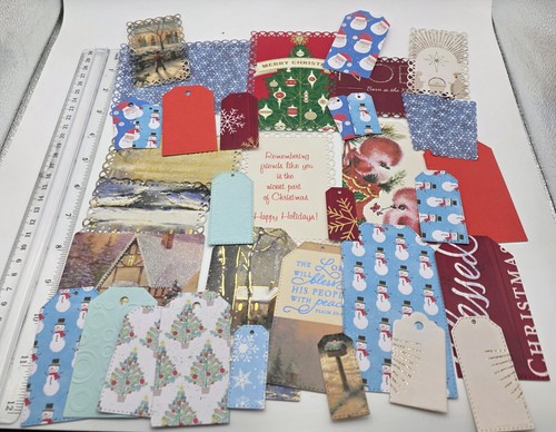 Christmas lot die cut tags - tags, &