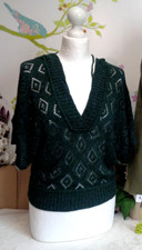 Vêtement occasion femme : Pull vert brillant - T : 36 / 38
