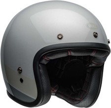 Casque Moto Jet Bell Custom 500 Apex Flake Argent Brillant Vintage ECE 2206