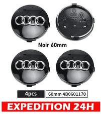 4 Pcs bouchons cache moyeu Centre roue 60mm Audi A3 A4 A5 A6 A7 A8 S4 S6 A6L