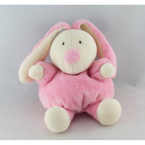Doudou lapin boule blanc - , rose