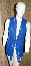 Gilet sans manches bleu neuf taille L 100% cachemire marque Terry Lane (sg)
