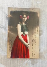 Carte Postale Ancienne Fantaisie Belle Femme CPA 1900