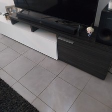 Meuble tv blanc et noir, bon état 