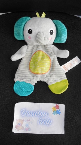 Doudou plat éléphant gris - doudou,