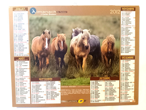 Calendrier des postes - des,