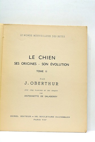 Livre ancien oberthur chien - livre, le
