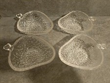 Service à Dessert 4 Coupelles en forme de Fraise Vintage 1970