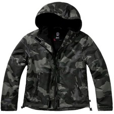Brandit Coupe-Vent Femme Randonnée Voyage Encapuchonné Hydrofuge Veste Dark Camo