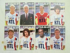 Lot 8 Carte Joueur PSG PARIS SAINT-GERMAIN vintage 86 87 SUSIC BOCANDÉ ROCHETEAU