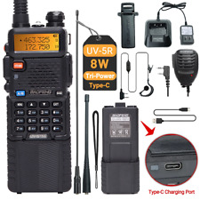UV-5R 8W 3800mAh Talkie-Walkie Longue Portée VHF UHF - Type-C, Radio Bidirection