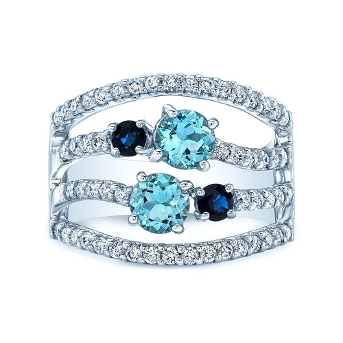 Aigue marine saphir diamant - saphir,