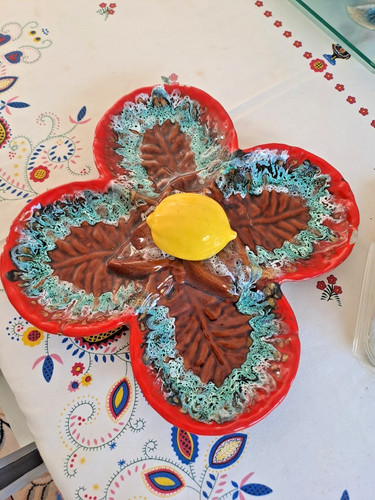 Plat vintage barbotine - plat,