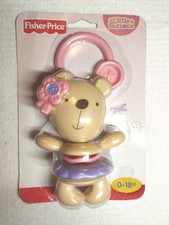 Doudou hochet Fisher Price Little Buttons neuf  tendre ourson rose naissance