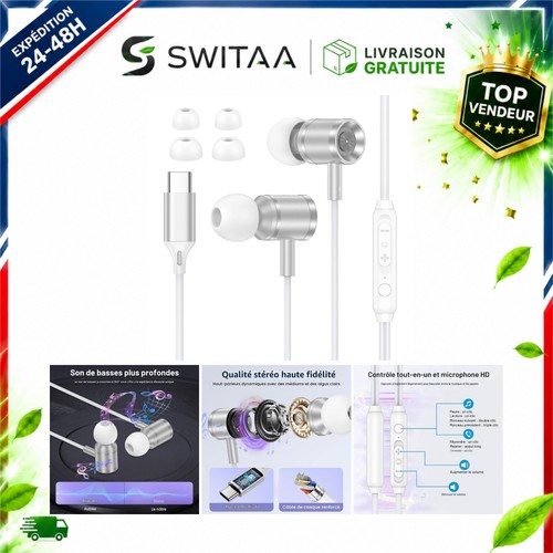 écouteurs usb filaires - usb-c,