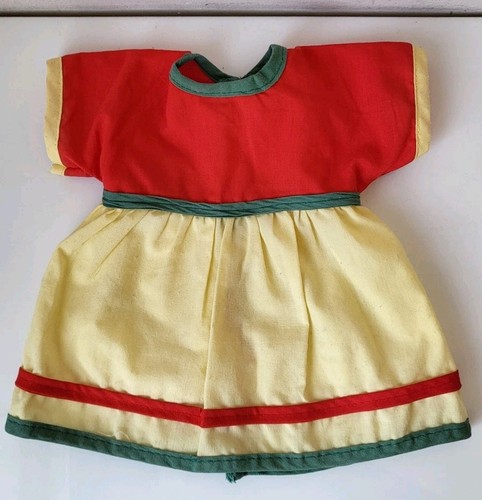 Ancien robe jaune rouge ruban