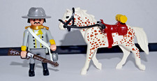 PLAYMOBIL PERSONNAGE - HISTOIRE - OFFICIER SUDISTE A CHEVAL  - GUERRE SECESSION