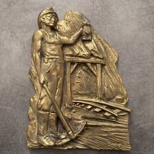 PLAQUE EN BRONZE MINEUR DE