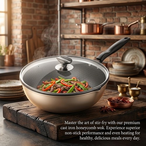 Wok fonte conçu pour - en, 28