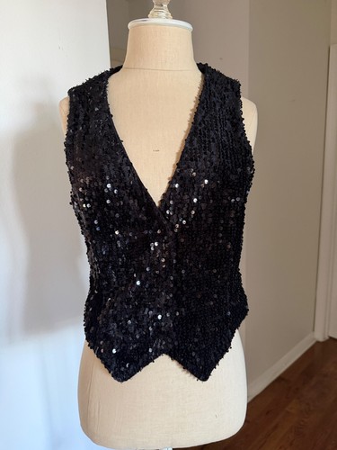 Zara black sequined neck - black,