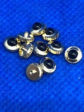 Vintage ANCIEN 10X Couronne Krone Crown Couleur Gold NOS NEW Pierre Noir 5,45 mm