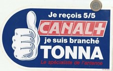 Autocollant. Télévision. TONNA . CANAL +